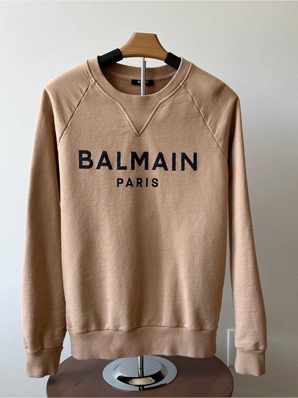 Balmain Beige Crewneck Sweatshirt - Size Small